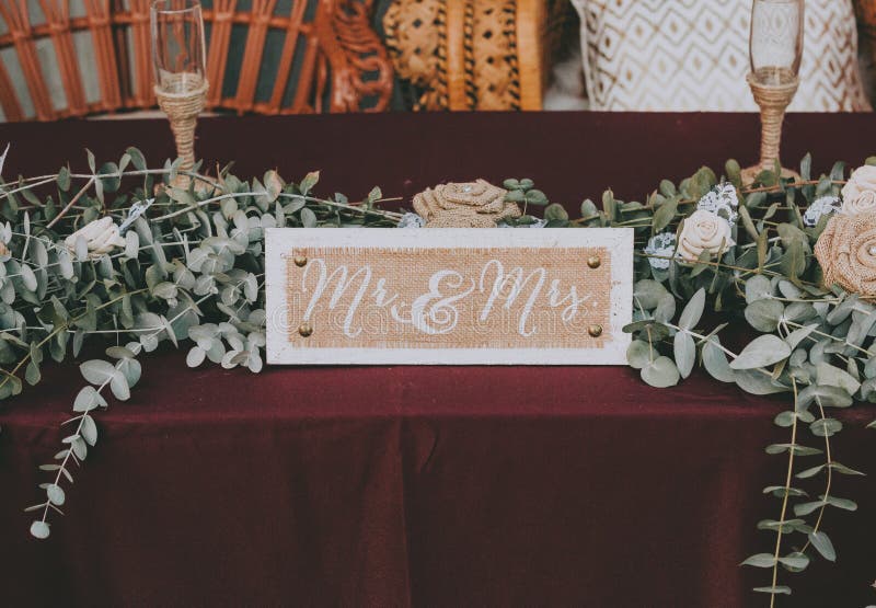 Wedding Head Table Centerpiece Closeup Stock Photo Image of married