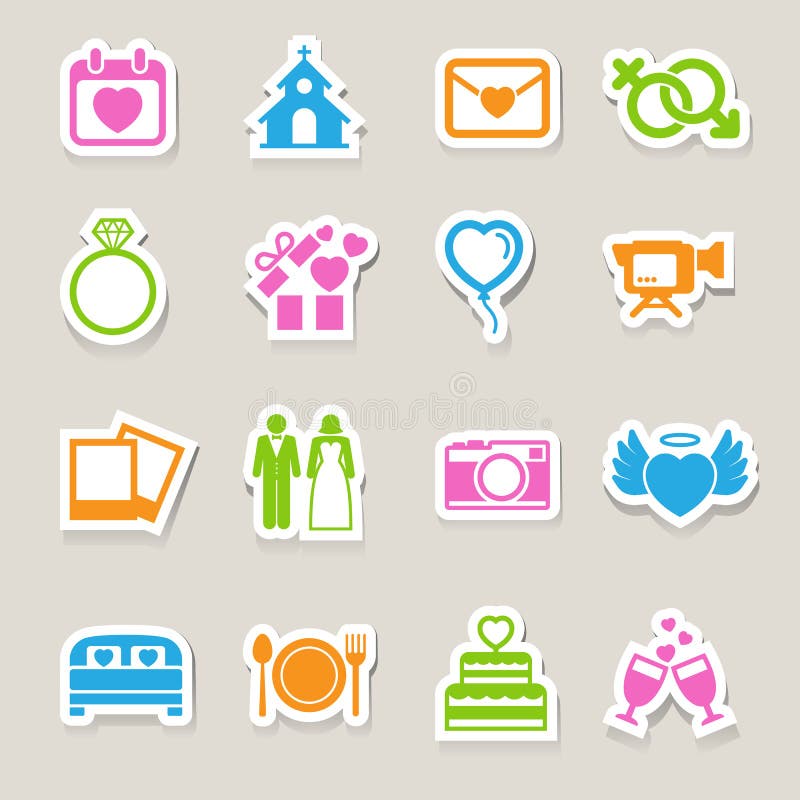 Wedding icons set.