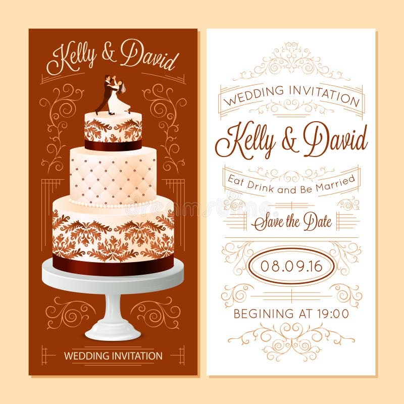 Wedding Invitation Banners Set Stock Vector Illustration of