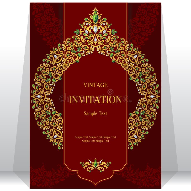 Wedding invitation or card with abstract background. Islam, Arabic, Indian, Dubai stock illustration Wedding invitation or card with abstract background. Islam, Arabic, Indian, Dubai stock illustration