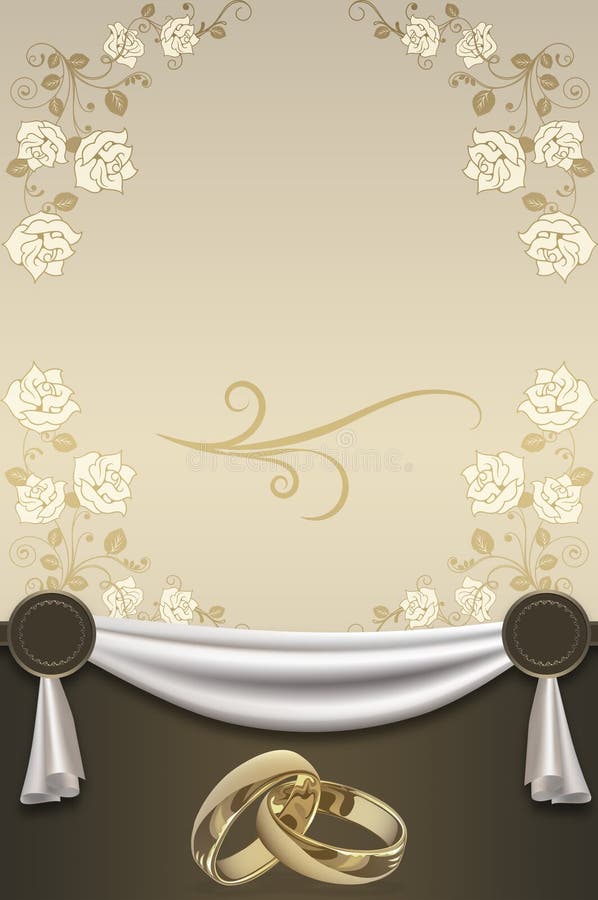 Wedding Invitation Card Design. Stock Illustration - Illustration of  background, flowers: 74083224