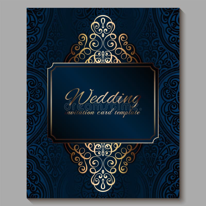 Wedding Invitation Card With Gold Shiny Eastern And