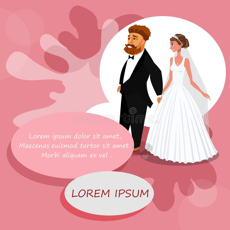 Wedding Invitation Color Template with Text Space Stock Vector