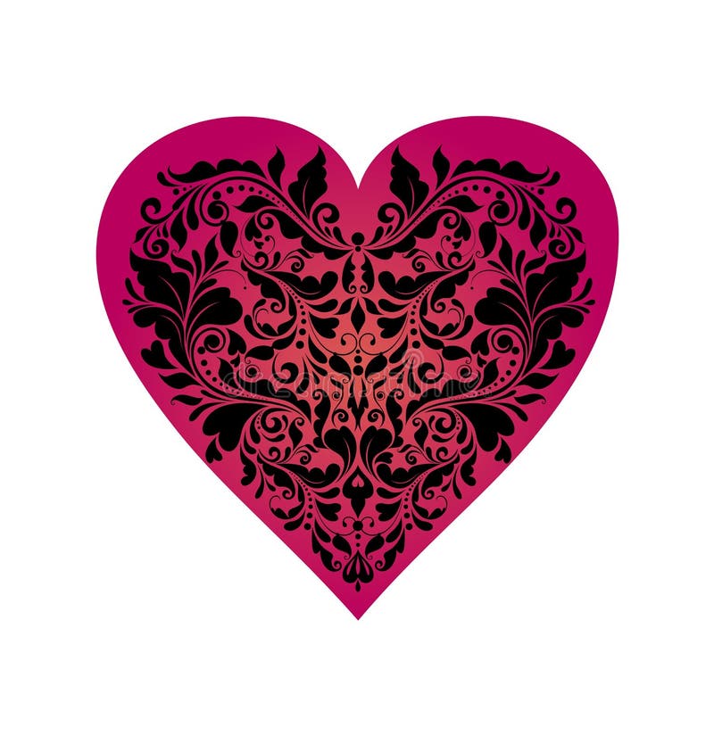 Wedding Invitation with Floral Heart Shape Stock Vector - Illustration