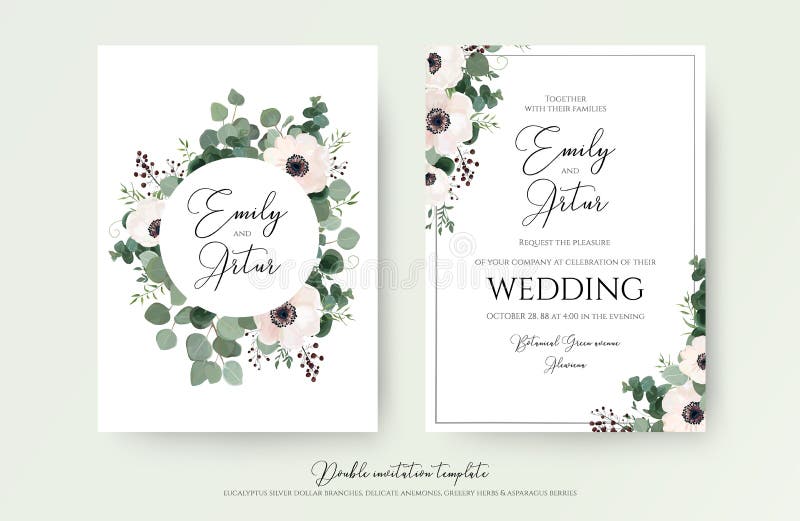Wedding Invitation, floral invite modern card Design: light pink