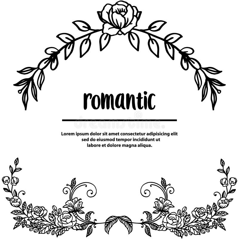Wedding Invitation Romantic, With Art Of Leaf Floral Frame