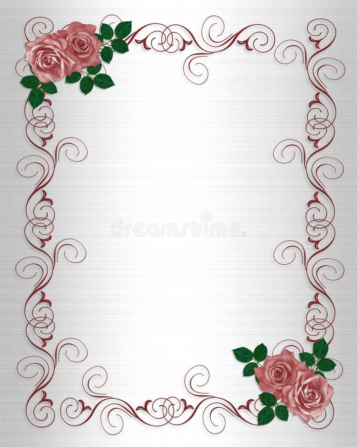 Wedding Invitation Template Red Roses Stock Illustration - Illustration of  pink, marriage: 6672531