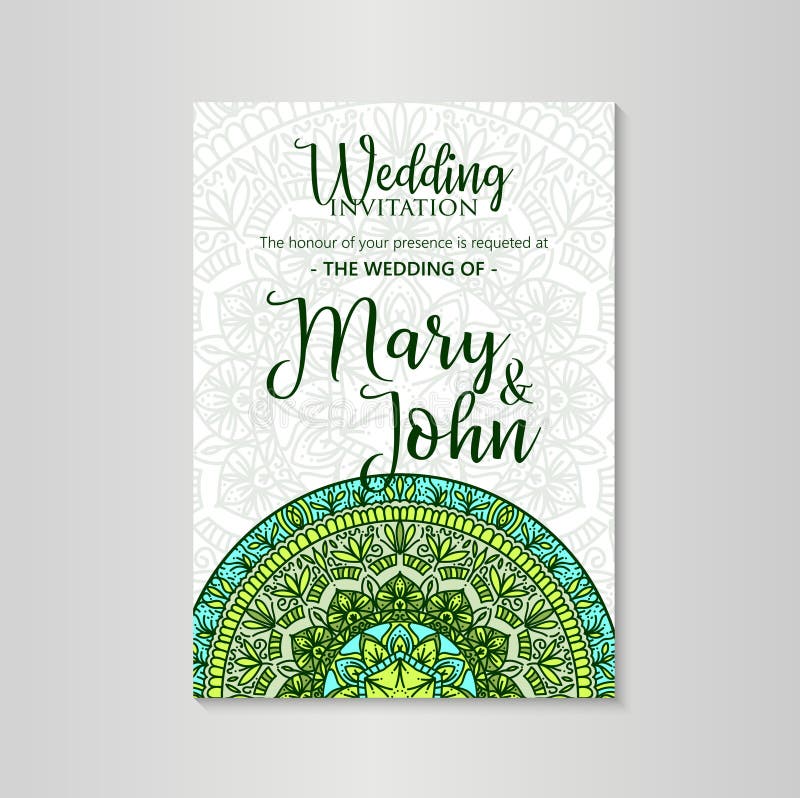 Download Vintage Wedding Invitation Template. Vector Illustration ...