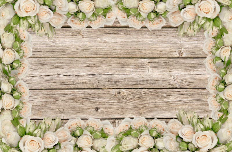 Paper Flowers Side Border with Mother`s Day Gift and Tag Over Wood ...