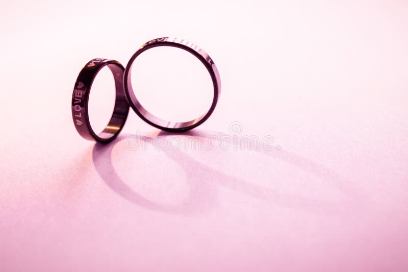 Wedding Love Rings Background. Abstract Two Ring Marriage for Backdrop