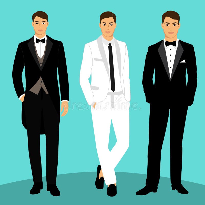 Wedding Men`s Suit and Tuxedo. Stock Vector - Illustration of draw ...