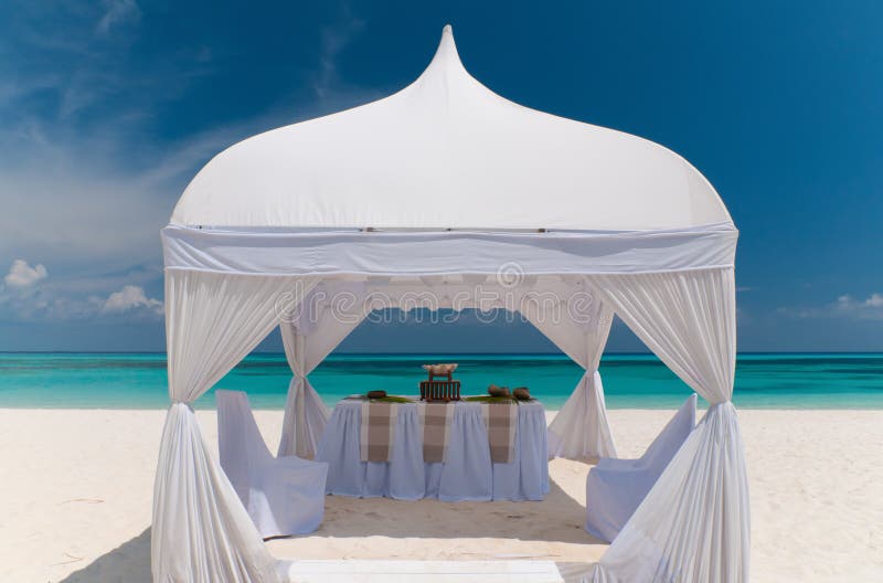 Wedding pavilion at a beautiful beach