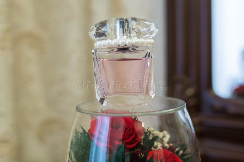 Wedding perfume bottle stock photo. Image of closeup 61754114