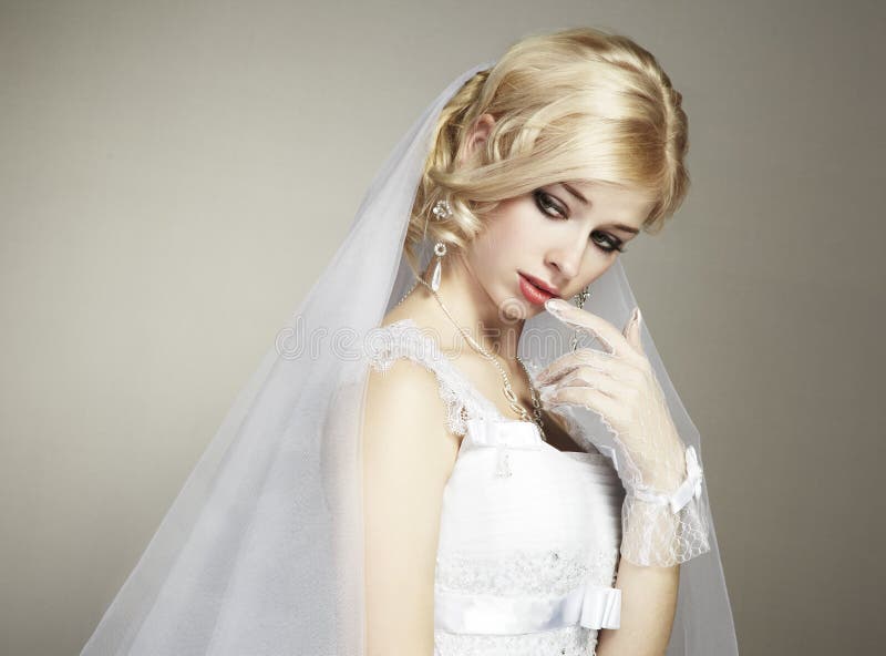 Wedding portrait of beautiful young bride