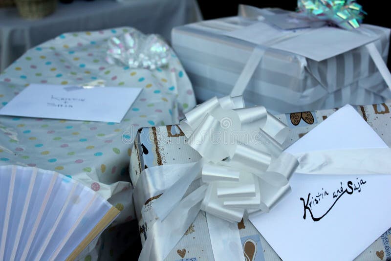Wedding Presents for the Bride and Groom stock images