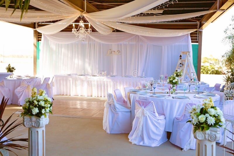 Wedding Reception Decor and Set Up Stock Image Image of glasses