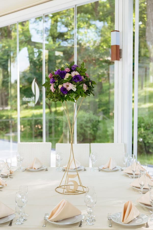 Wedding Reception Flower Bouquet on the Table Stock Image Image of luxurious, reception 130526537