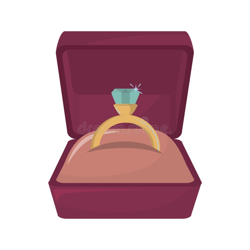 Wedding ring in box stock vector. Illustration of expensive 135439809