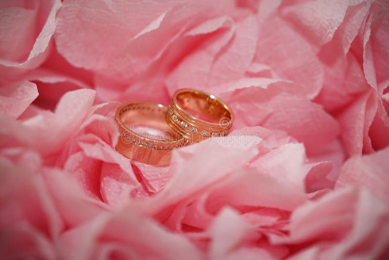 Wedding Ring in Flowers Background Stock Photo Image of group, petals