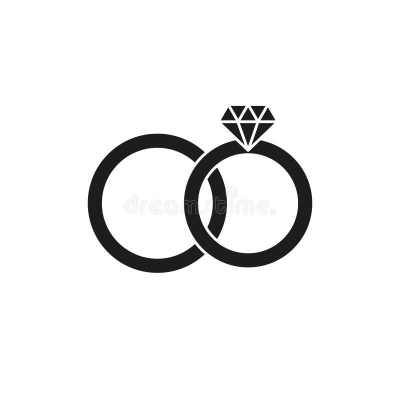 Wedding Ring Icon. Simple Vector Illustration on a White Background Stock  Vector - Illustration of black, jewelry: 212286819