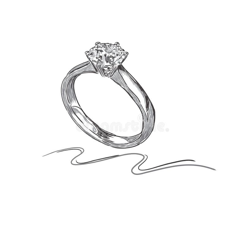 Hand Drawn Sketch Ring Jewelry Production Sketch Engagement Diamond Wedding  Stock Photo by ©AV_designer 241334348