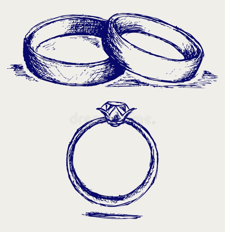 Wedding Rings Line Drawing Stock Illustrations 681 Wedding Rings Line