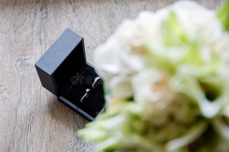 Wedding rings in a box stock photo. Image of ring, gold 135936090