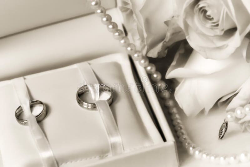 Wedding Rings in a Box with Bouquet Stock Photo Image of bridal