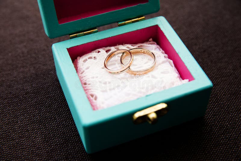 Wedding rings in a box stock photo. Image of bridal - 135937094