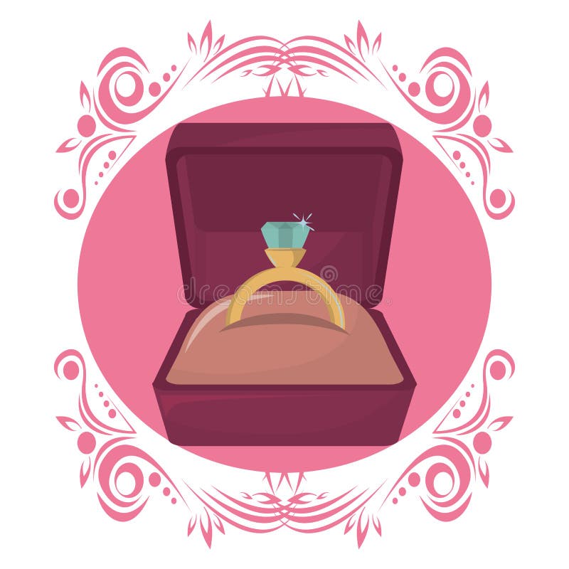 Wedding rings in box stock vector. Illustration of love 135440056
