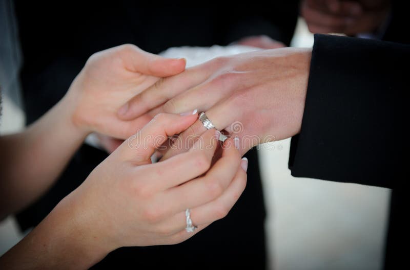 Wedding rings exchange stock image. Image of wear, flower 19929107