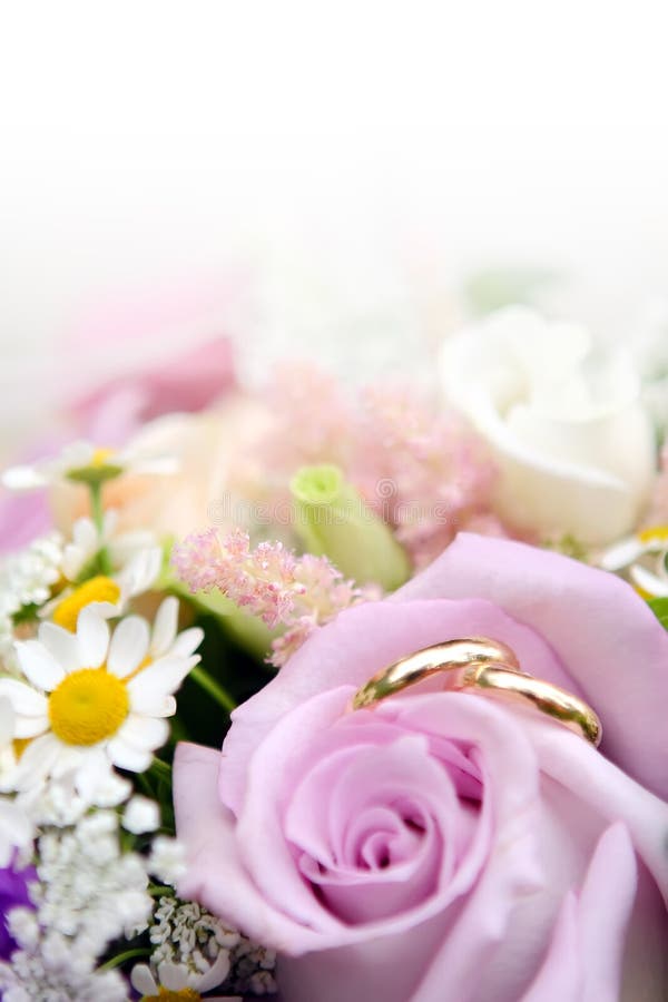 Wedding Rings with flowers stock photo. Image of flowers 18272564