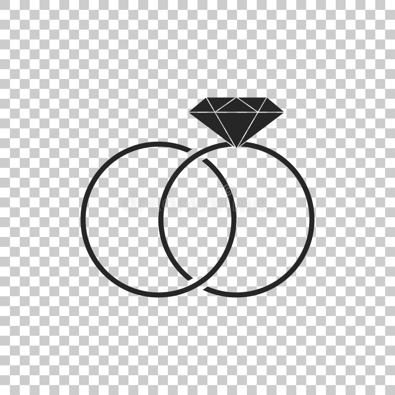 Wedding Rings Icon Isolated on Transparent Background. Bride and Groom ...