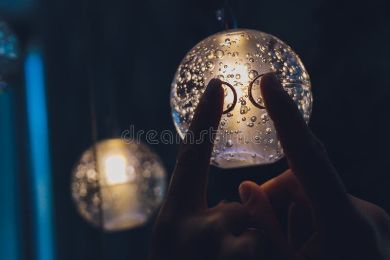 Wedding Rings, Wedding Rings on a Lamp, Wedding Decorations, Wedding