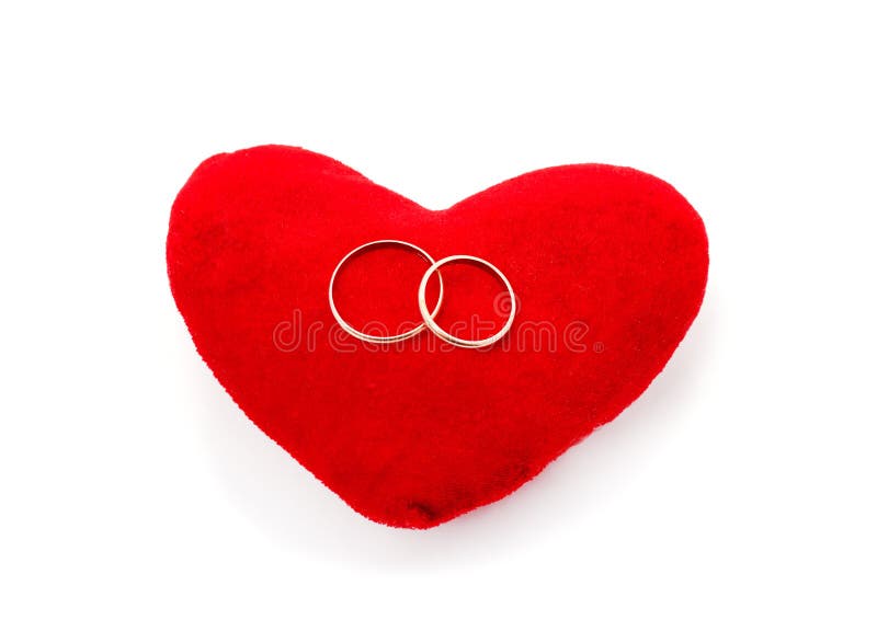 457 Wedding Rings Heart Pillow Stock Photos Free & RoyaltyFree Stock