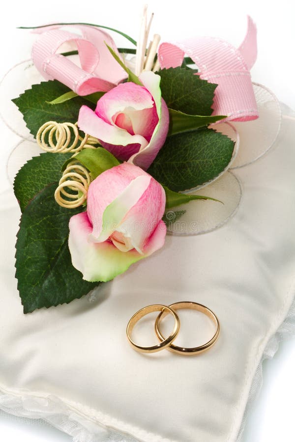 Wedding Rings and Pink Roses Stock Photo Image of beauty, marriage