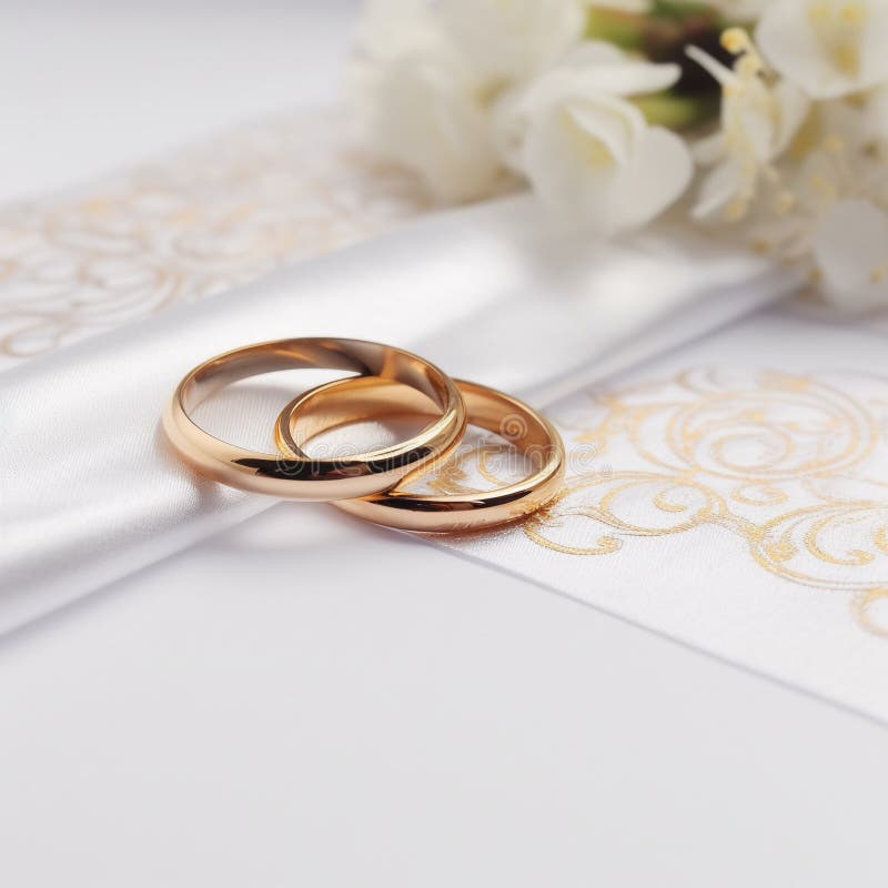 Wedding Rings on a White Background Stock Illustration - Illustration ...