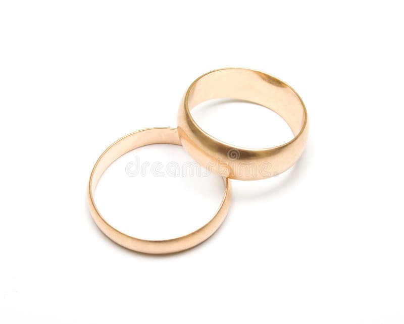 Wedding rings on white