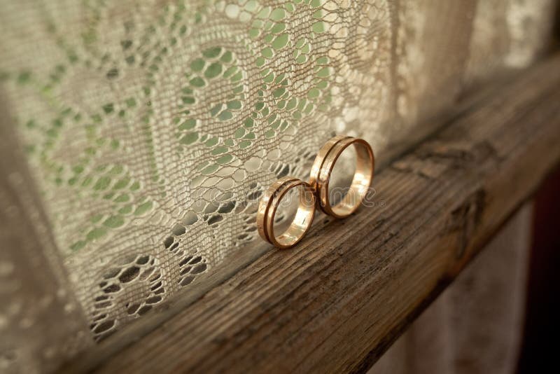 937 Wedding Rings Old Wood Background Stock Photos Free & Royalty