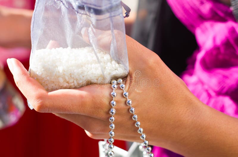 Wedding Sachet Rice Grains stock image. Image of rice 21406079