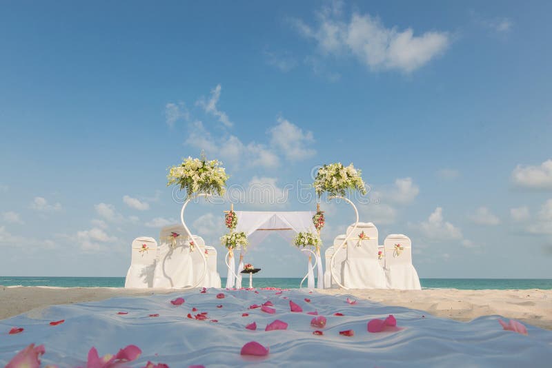 Wedding Setting on the Beach Stock Image Image of ocean, destination