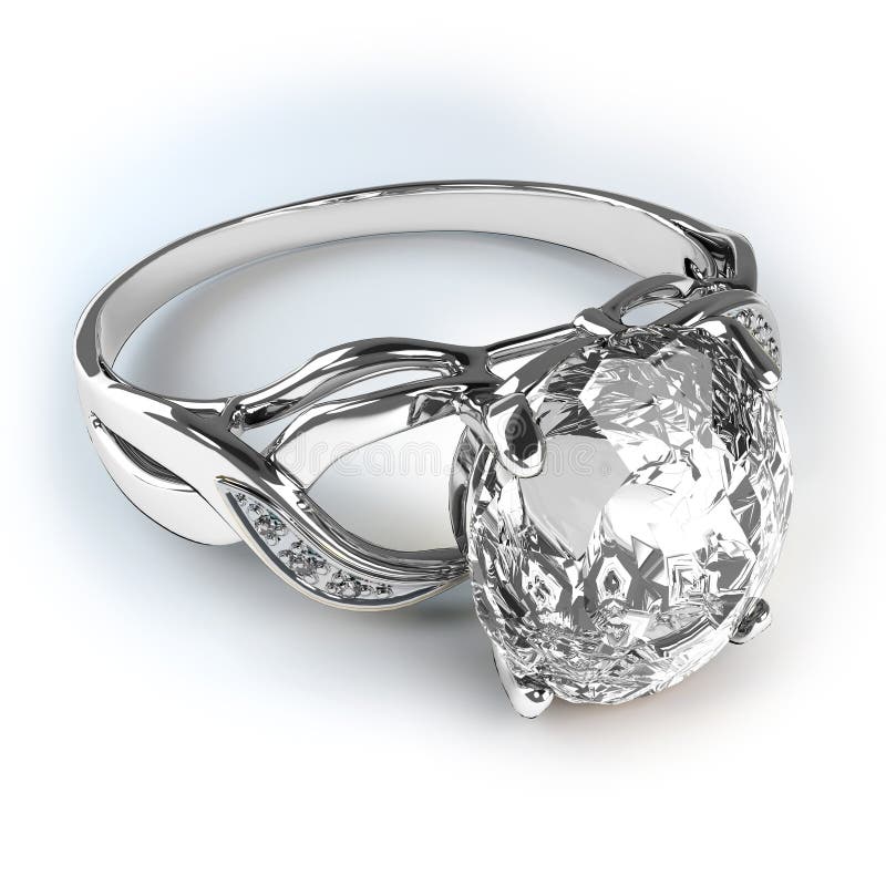 Wedding silver diamond ring