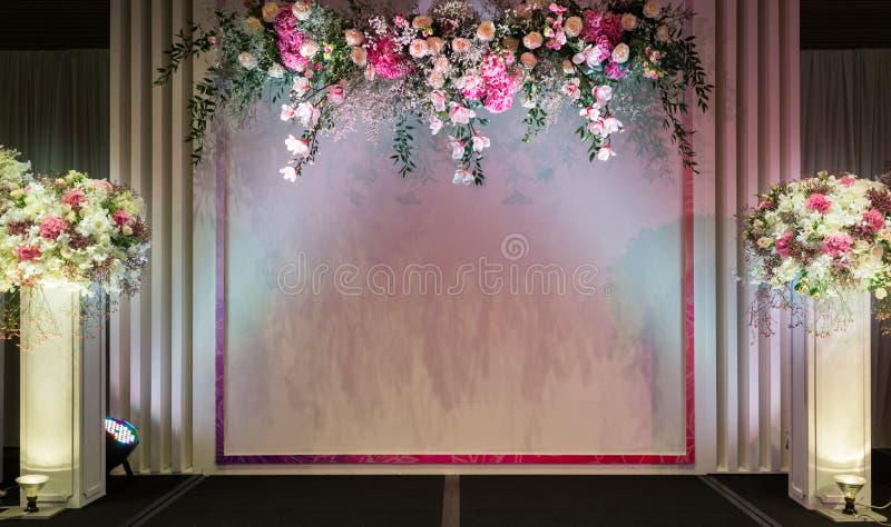 Wedding Stage with Beautiful Flower Decoration Stock Image - Image of  ballroom, background: 113016053