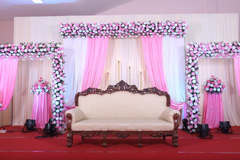 Wedding Stage Decoration with Colorful Flowers Stock Image - Image ...