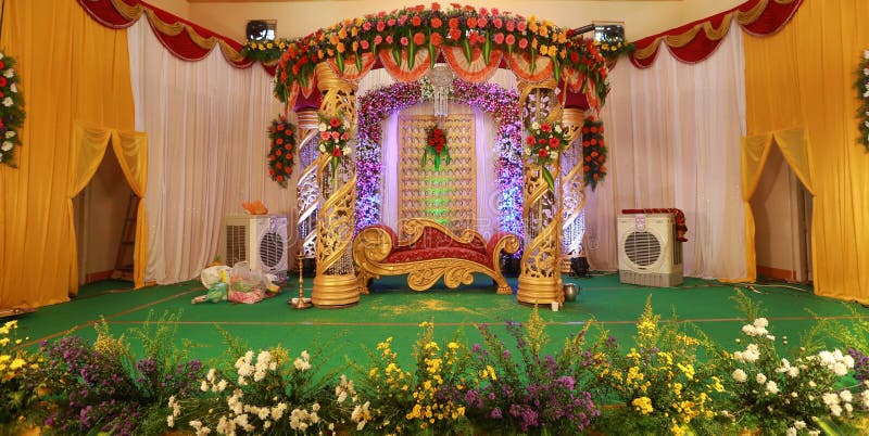 Wedding Stage Decoration with Flowers Stock Image - Image of entertainment,  ceremony: 109513259