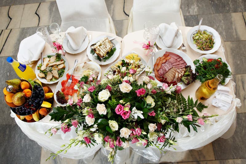 Wedding table for the bride and groom