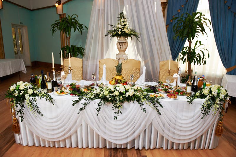 Wedding table for the bride and groom