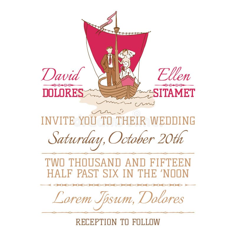 Wedding Vintage Invitation Card vector illustration