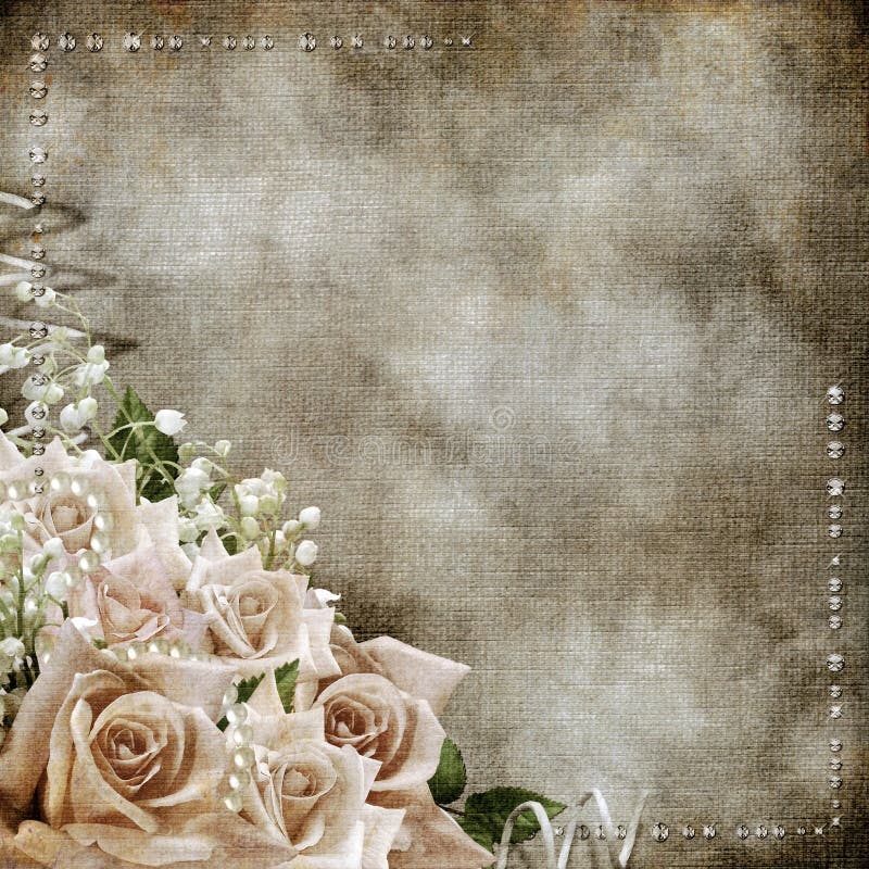 Wedding vintage romantic background with roses