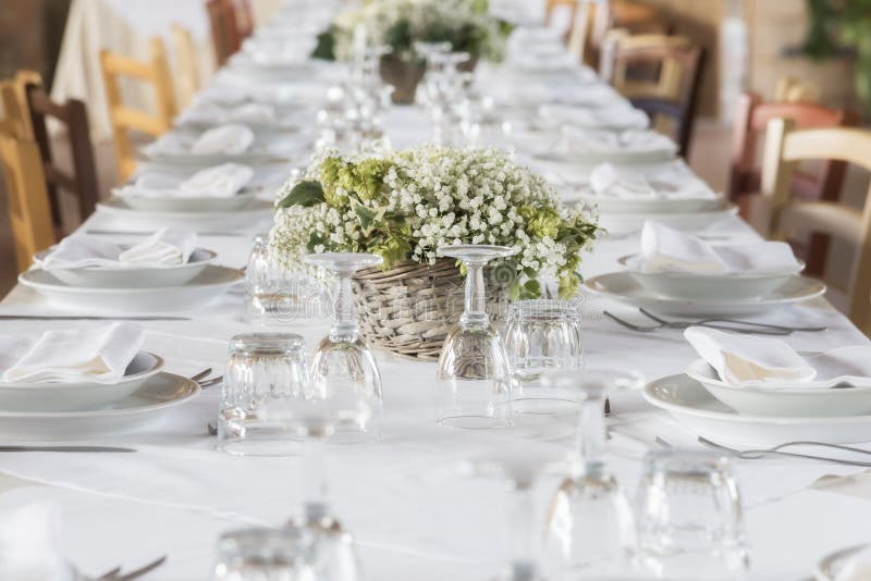Wedding белый комплект таблицы стоковая фотография rf Wedding белый комплект таблицы стоковая фотография rf